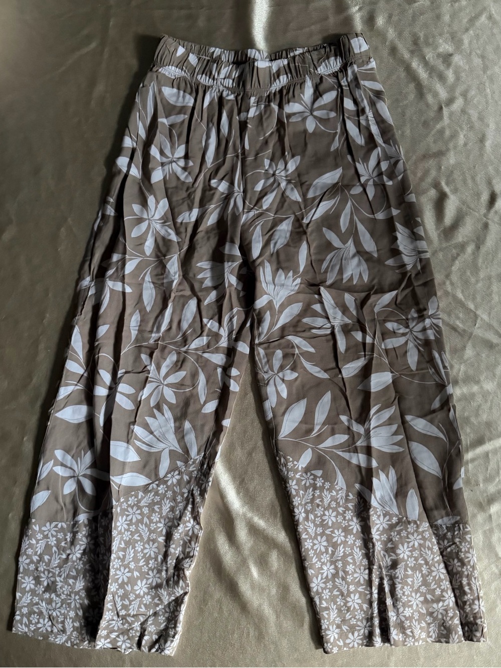 Susan Graver Regular Printed Woven Wide-Leg Crop Pants XS A397445